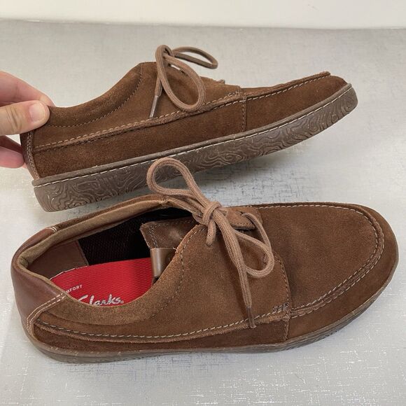 Clarks Hodson Mens 9 M Brown Suede Oxford Shoes Comfort Lace Up Loafers main image 5